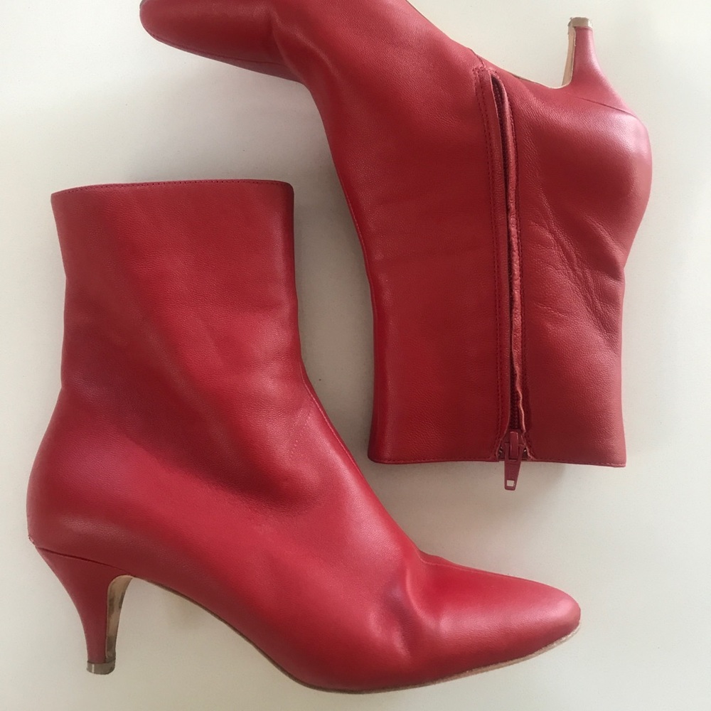 CHARLOTTE STONE FLAME KITTEN HEEL BOOTIES